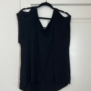 Off the shoulder black tee